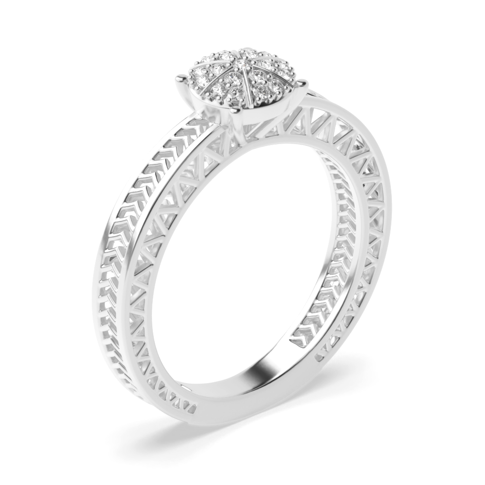 pave setting round shape Moissanite engagement ring
