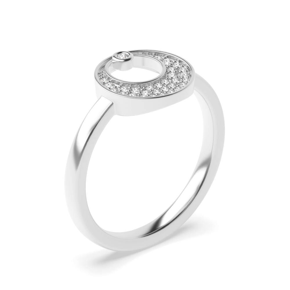 Buy Pave Setting Round Shape Dimaond Designer Ring - Abelini