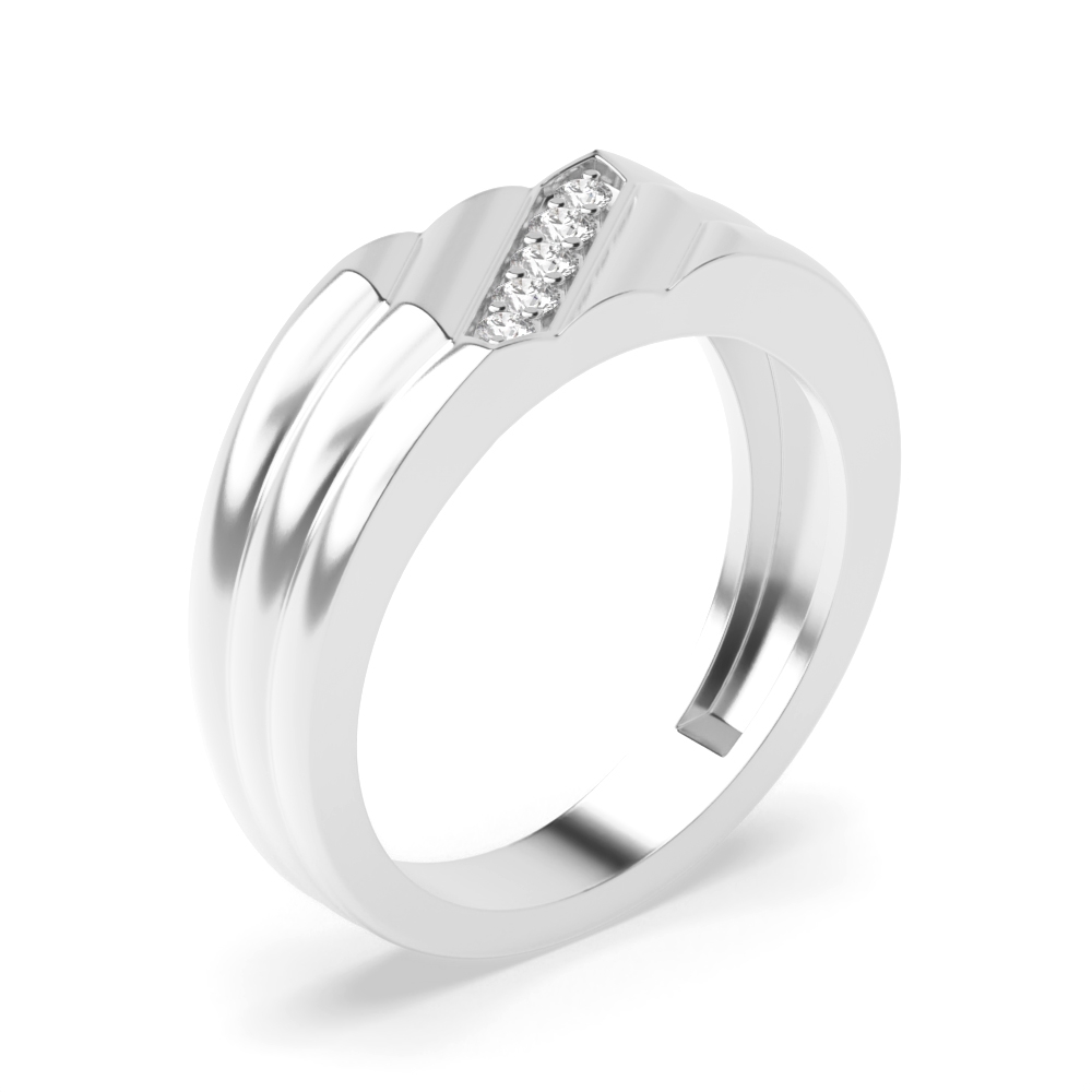 pave setting round shape mens Moissanite wedding ring