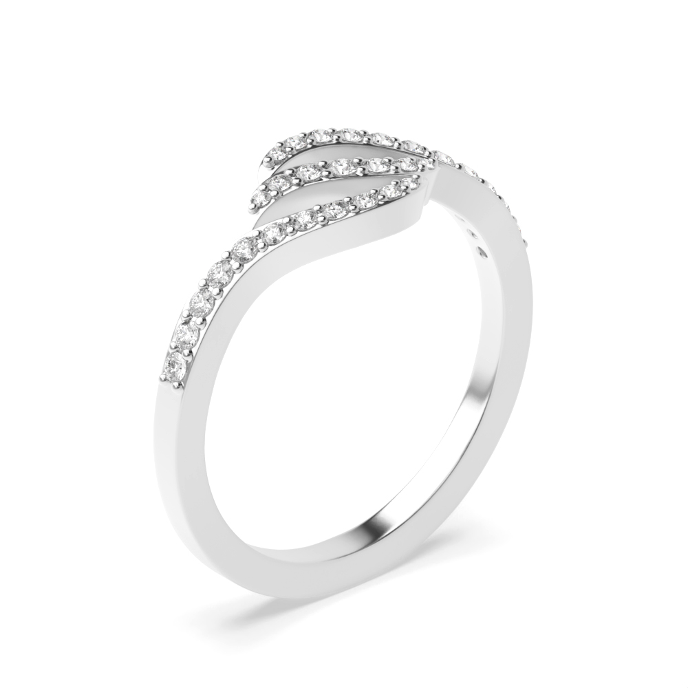 4 prong setting round shape wave twist Moissanite cluster ring