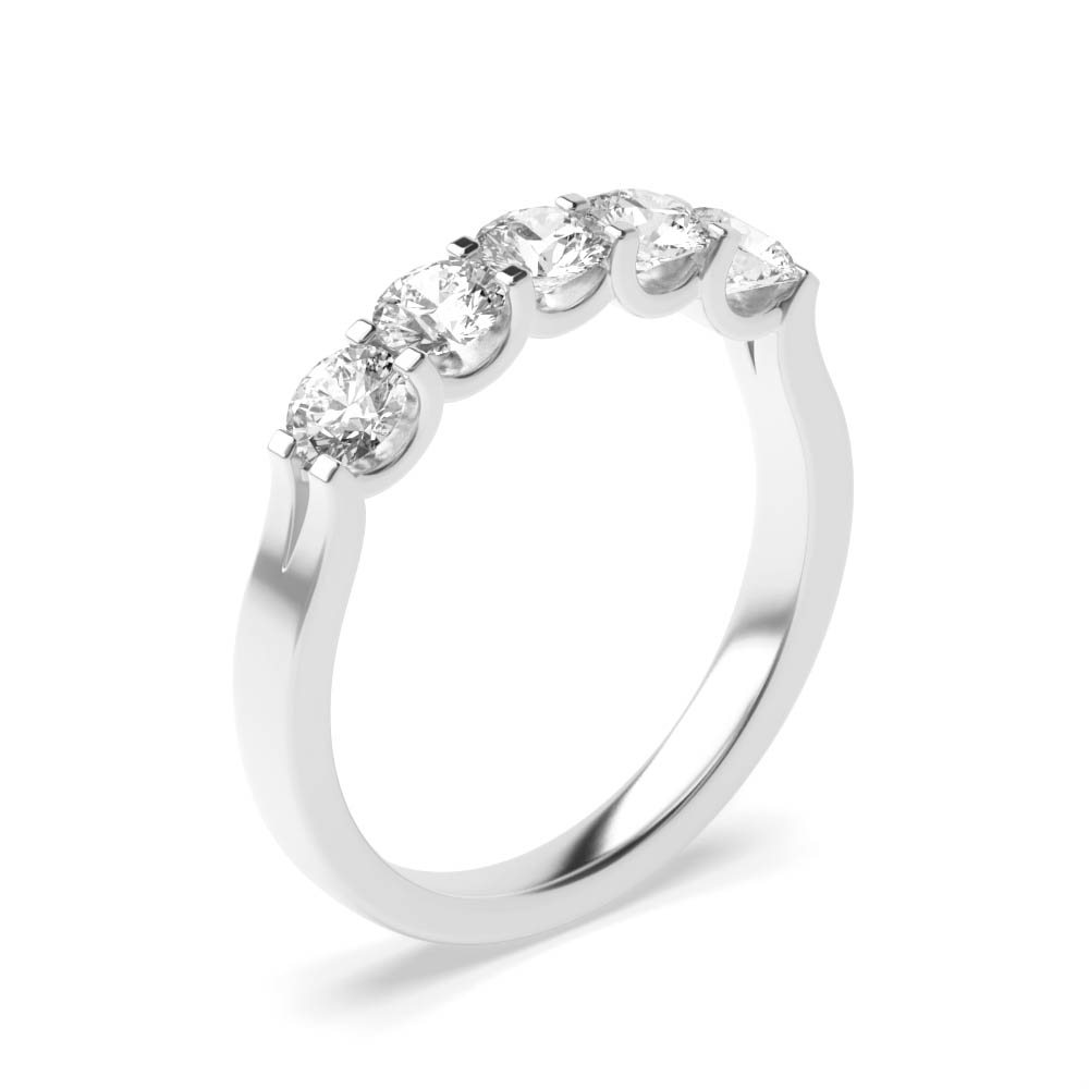 Purchase 5 Stone Round Moissanite Half Eternity Ring - Abelini