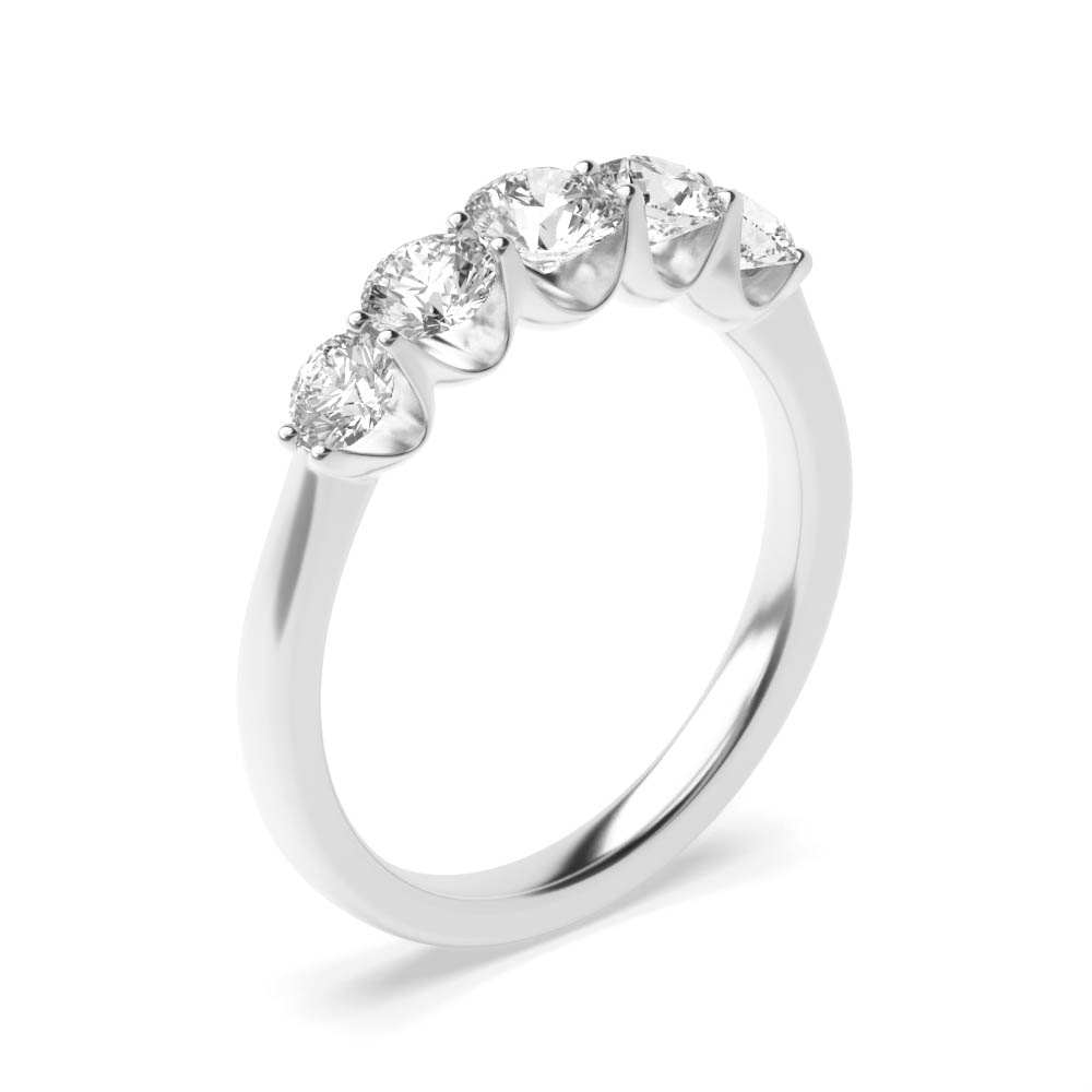 Purchase Elegant Round Moissanite Half Eternity Ring - Abelini