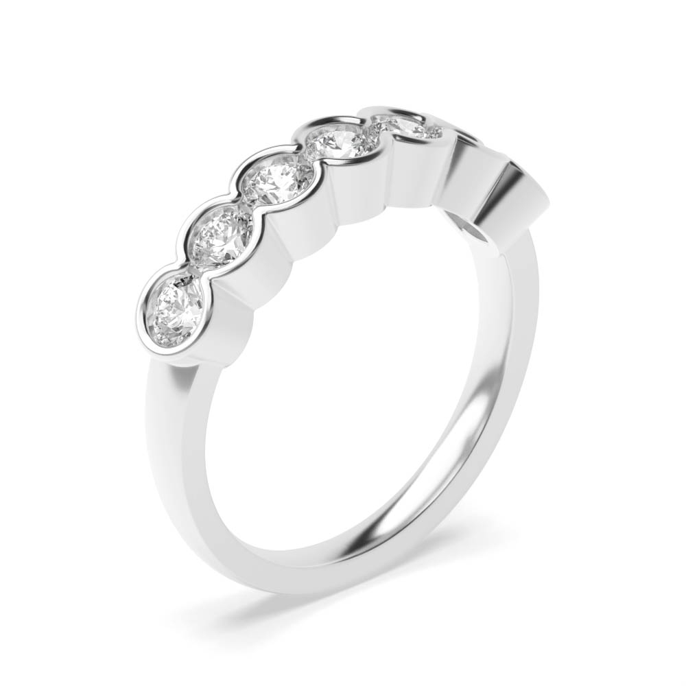7 Stone Round Diamond Half Eternity Ring