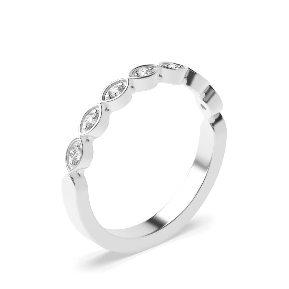 Buy Pave Setting Round Shape Half Eternity Ring - Abelini