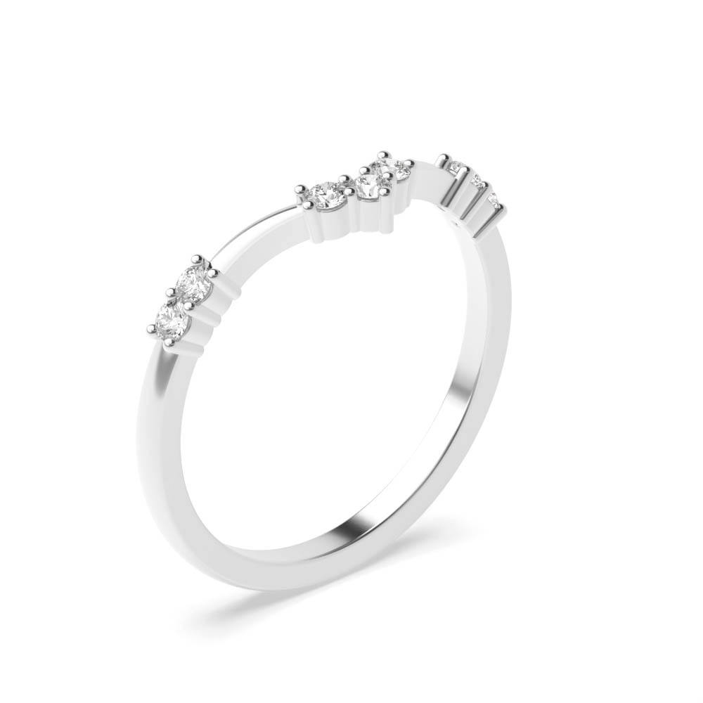 4 Prong Setting Round Diamond Wishbone Eternity Ring