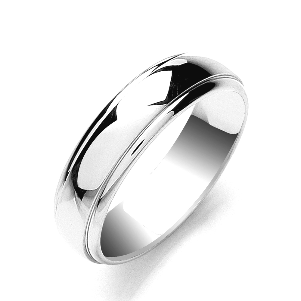 4 And 6mm Court Track Edge Wedding Band