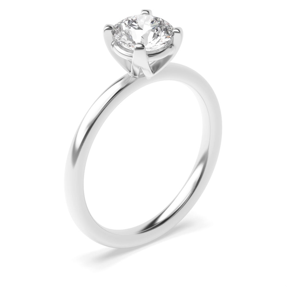 4 prong setting enhances the brilliance of the round shaped Lab Grown Diamond classic solitaire ring