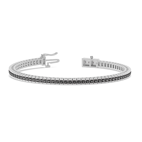 4 Prong Round Tension set Black Tennis Diamond Bracelets
