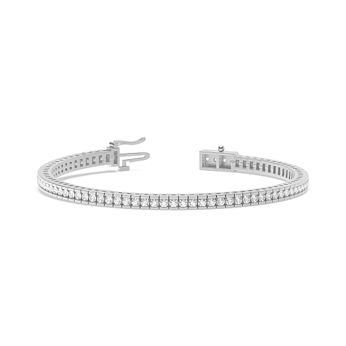 4 Prong Round Tension set Diamond Bracelets