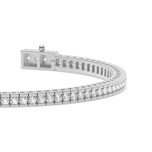 4 Prong Round Platinum Line Tennis Bracelet