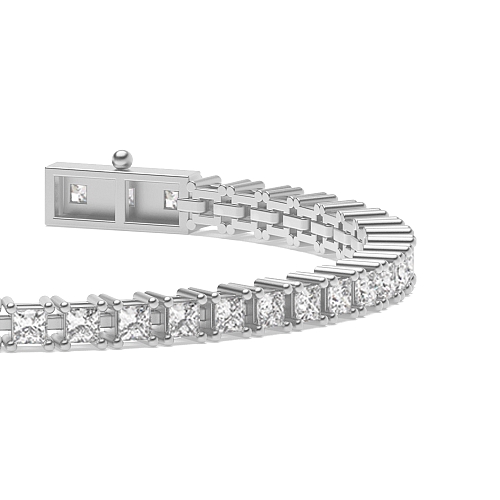 4 Prong Princess Platinum Line Tennis Bracelet