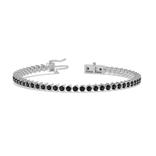 4 Prong Round Tri claw Black Tennis Diamond Bracelets