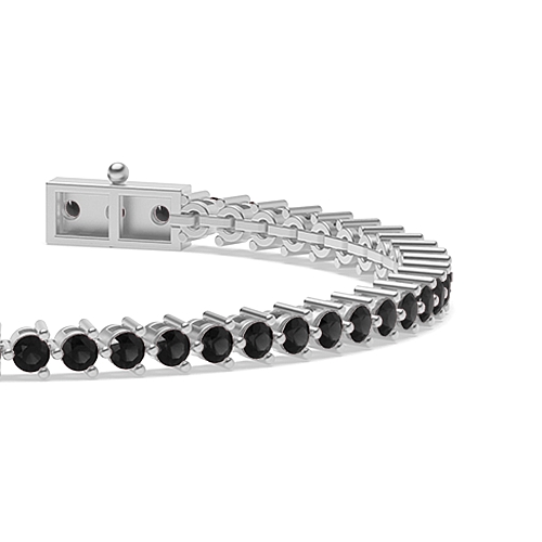 4 Prong Round Tri claw Black Tennis Diamond Bracelets