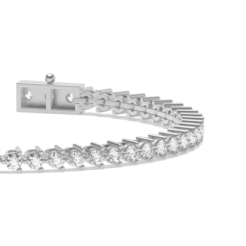 4 Prong Round Platinum Tennis Bracelet