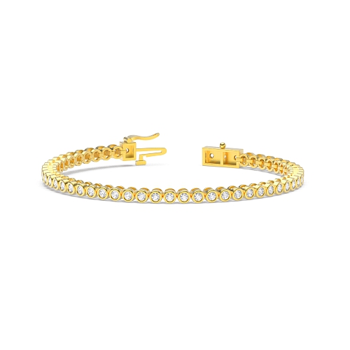 4 Prong Round Yellow Gold Timeless Tennis Bracelet