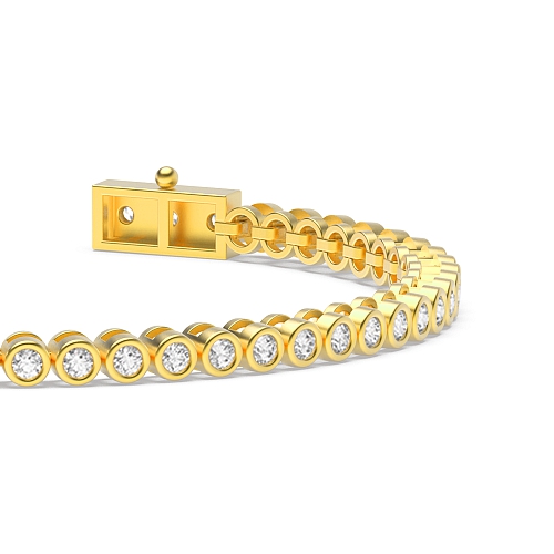 4 Prong Round Yellow Gold Timeless Tennis Bracelet