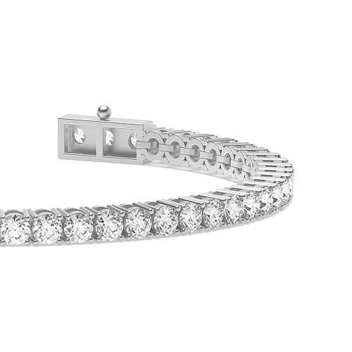 4 Prong Round Platinum Single Row Tennis Bracelet