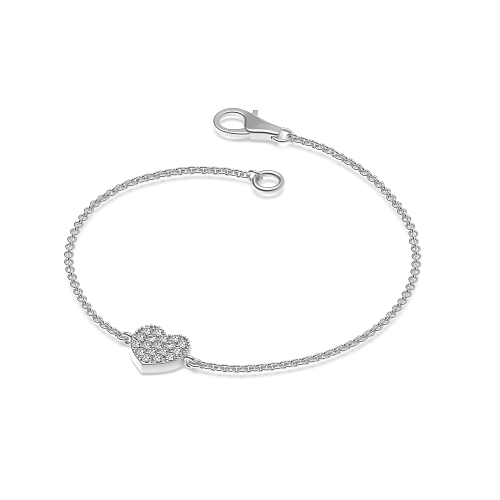 Pave Setting Round Silver Disc Designer Bracelet