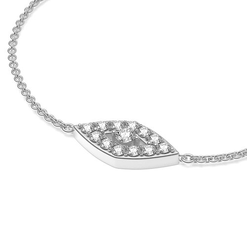 Pave Setting Round Devil eye Lab Grown Friendship Diamond Bracelets