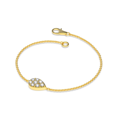 Pave Setting Round Yellow Gold Designer Diamond Bracelets