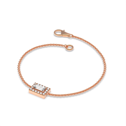 4 Prong Baguette Rose Gold Radiantarc Diamond Bracelets