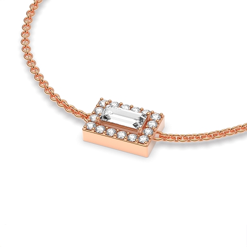 4 Prong Baguette Rose Gold Radiantarc Diamond Bracelets