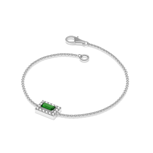 4 Prong Baguette Radiantarc Emerald Delicate Diamond Bracelets