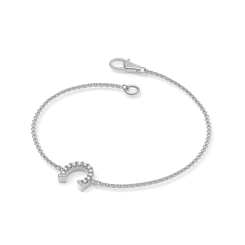 Pave Setting Round White Gold Shoe Horse Designer Bracelet