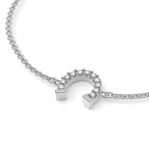 Pave Setting Round White Gold Shoe Horse Designer Bracelet