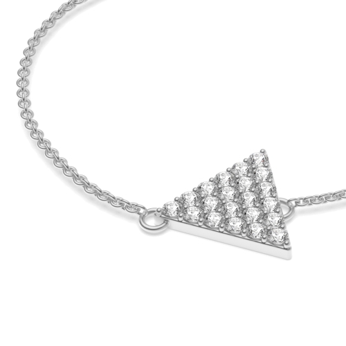 4 Prong Round Silver Triangle Disc Chain Designer Bracelet