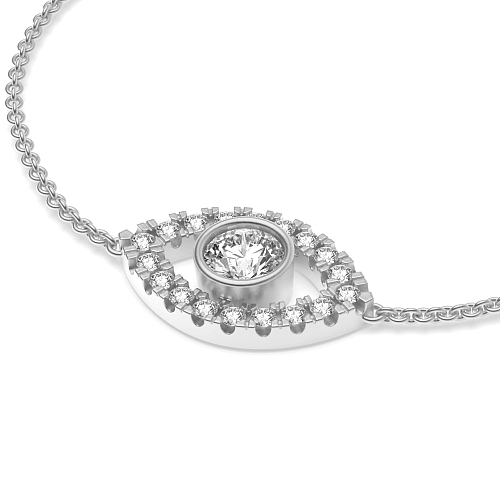 Bezel Setting Round Evil Eye Lab Grown Friendship Diamond Bracelets