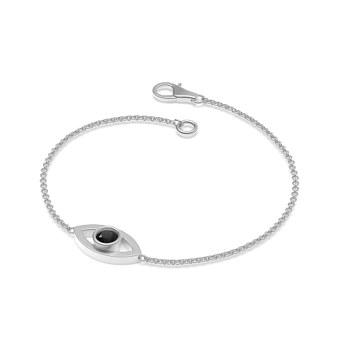 Bezel Setting Round Devil eye chain Black Delicate Diamond Bracelets