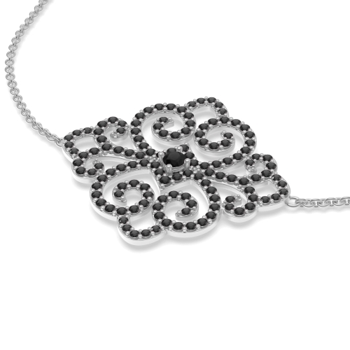 4 Prong Round Luxurious Chain Black Diamond Designer Bracelet