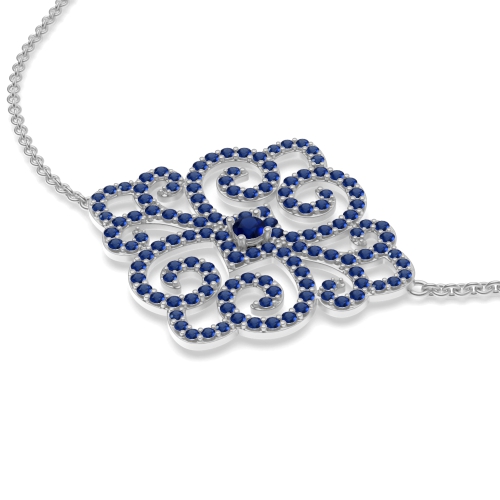 4 Prong Round Luxurious Chain Blue Sapphire Designer Bracelet