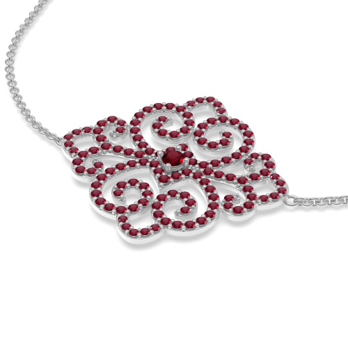 4 Prong Round Luxurious Chain Ruby Designer Bracelet