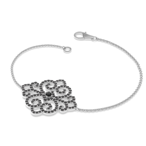 4 Prong Round Luxurious chain Black Delicate Diamond Bracelets