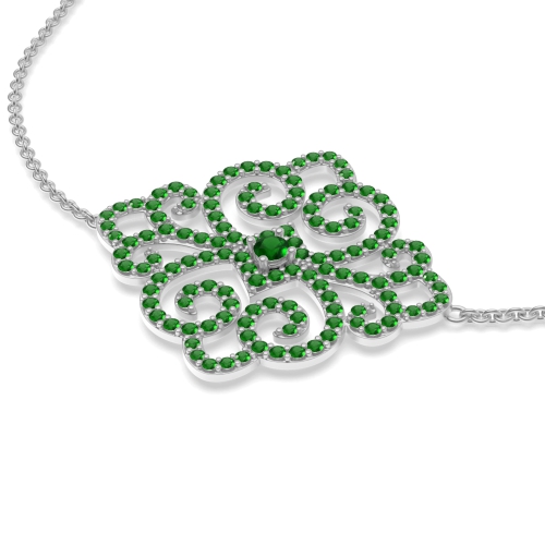 4 Prong Round Luxurious chain Emerald Delicate Diamond Bracelets