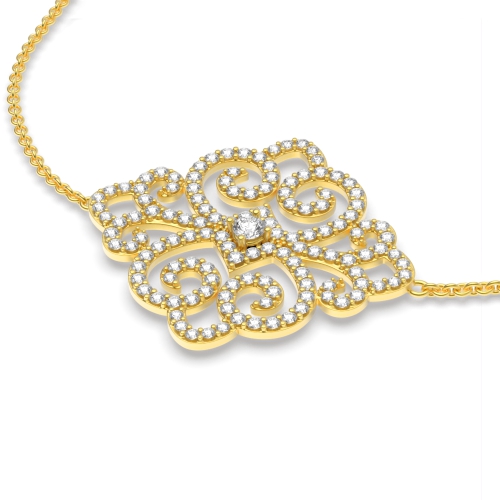 4 Prong Round Yellow Gold Luxurious chain Delicate Diamond Bracelets