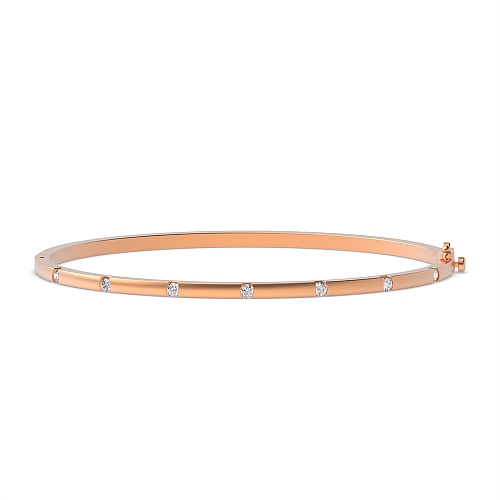 Bezel Setting Round Rose Gold EternalSweepRing Bangles Bracelet