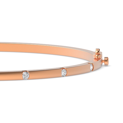 Bezel Setting Round Rose Gold EternalSweepRing Bangles Bracelet