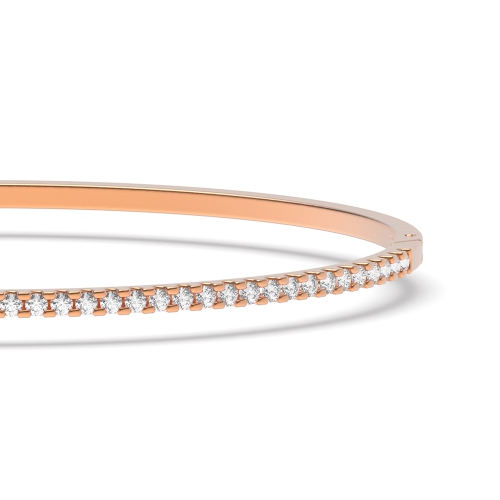 4 Prong Round Rose Gold Orbit Core Bangles Bracelet