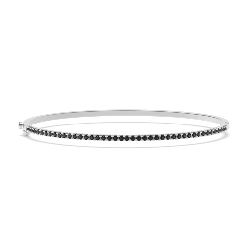 4 Prong Round Orbit core Black Bangles Diamond Bracelets