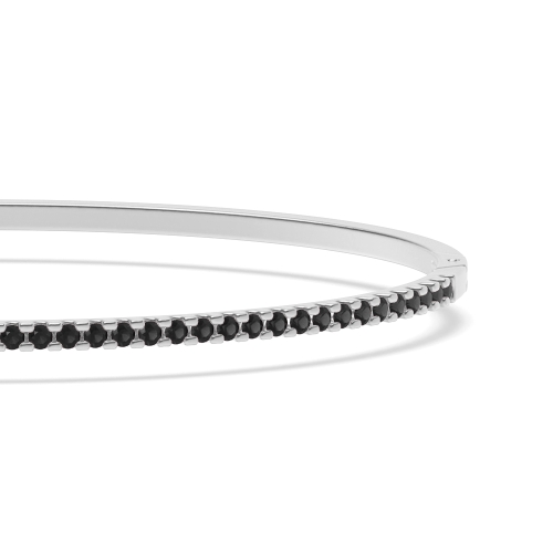 4 Prong Round Orbit core Black Bangles Diamond Bracelets