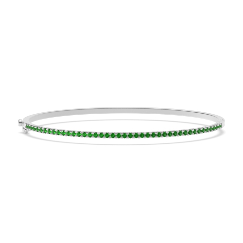 4 Prong Round Orbit core Emerald Diamond Bracelets