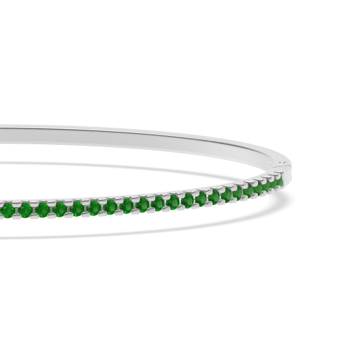 4 Prong Round Orbit core Emerald Diamond Bracelets