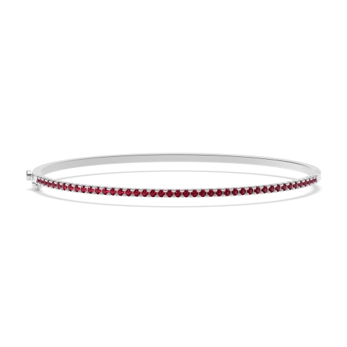 4 Prong Round Orbit core Ruby Bangles Diamond Bracelets