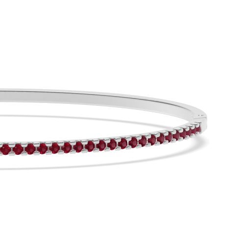 4 Prong Round Orbit core Ruby Bangles Diamond Bracelets