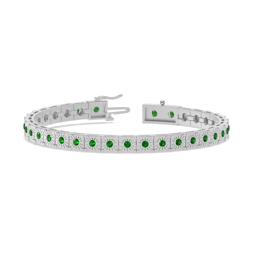 Bezel Setting Round Tennis Diamond Bracelets