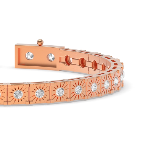 Bezel Setting Round Rose Gold Tennis Bracelet