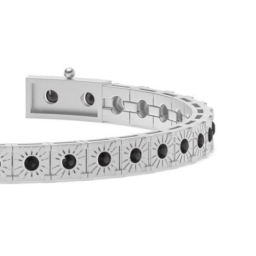 Bezel Setting Round Cipherunity Black Tennis Diamond Bracelets